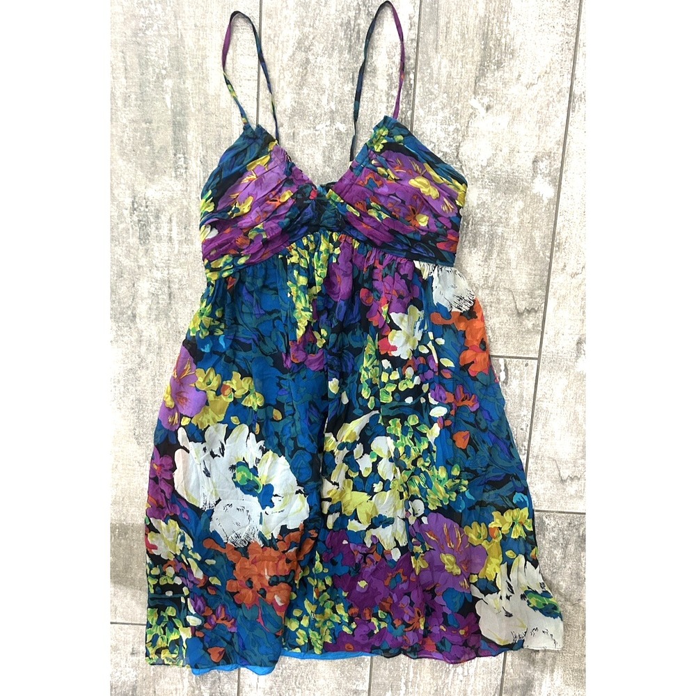 Vintage Y2K Dress 100% Silk Size‎ 4 Whimsical Fairy Glam Sweetheart Empire 2000s